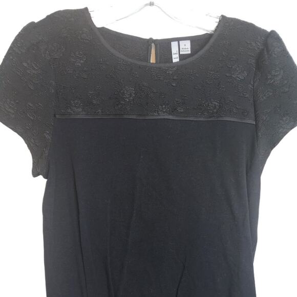 Elle Black Mixed Media Blouse, Small - Picture 2 of 7